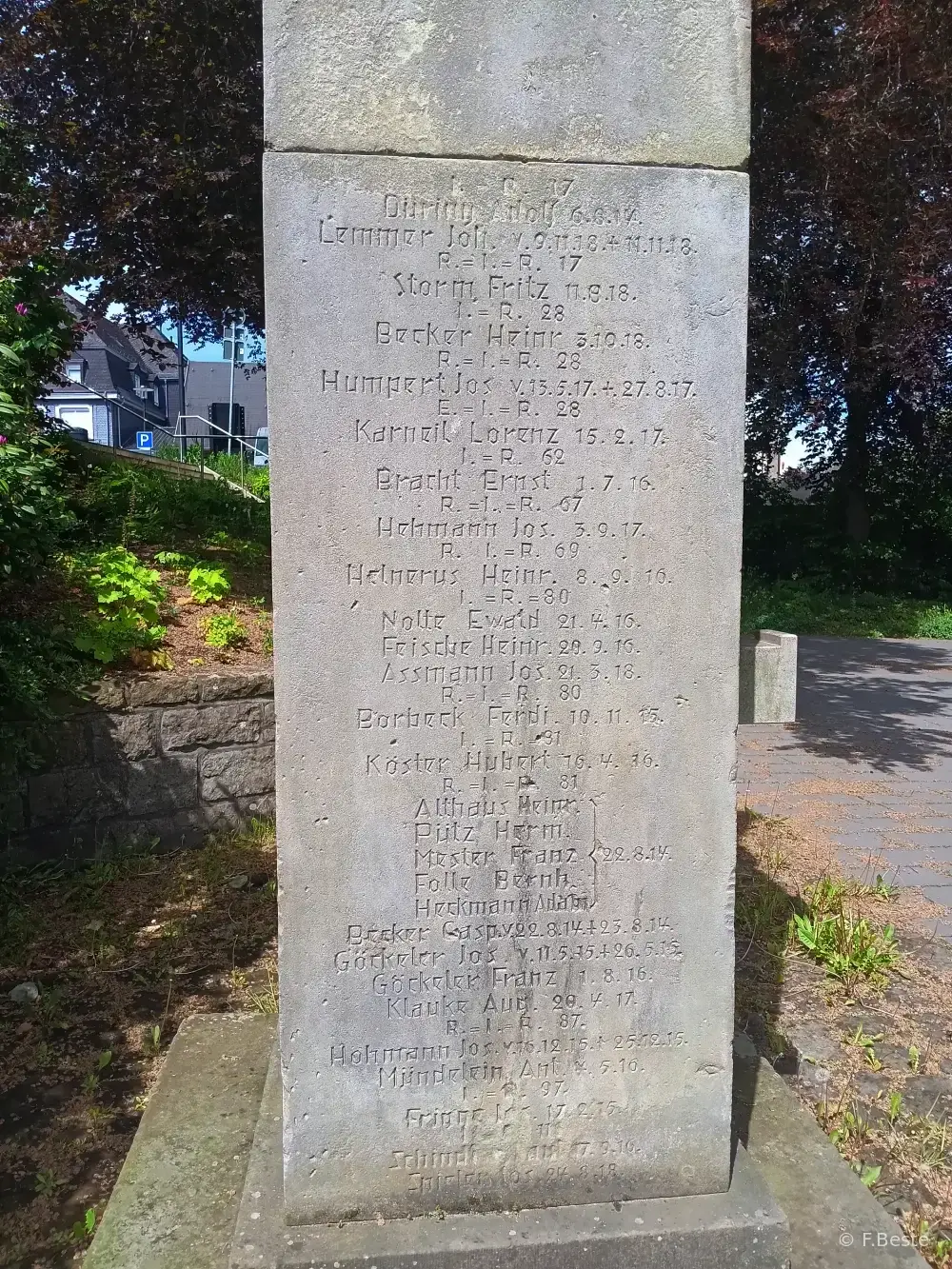 Ehrenmal für den 1. Weltkrieg Tafel 3